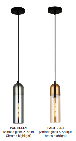 PASTILLE Round Top Cylinder Glass Pendant